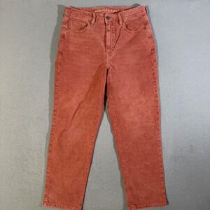 American‎ Eagle Mom Straight Corduroy Pants Womens Size 12 Copper Colored